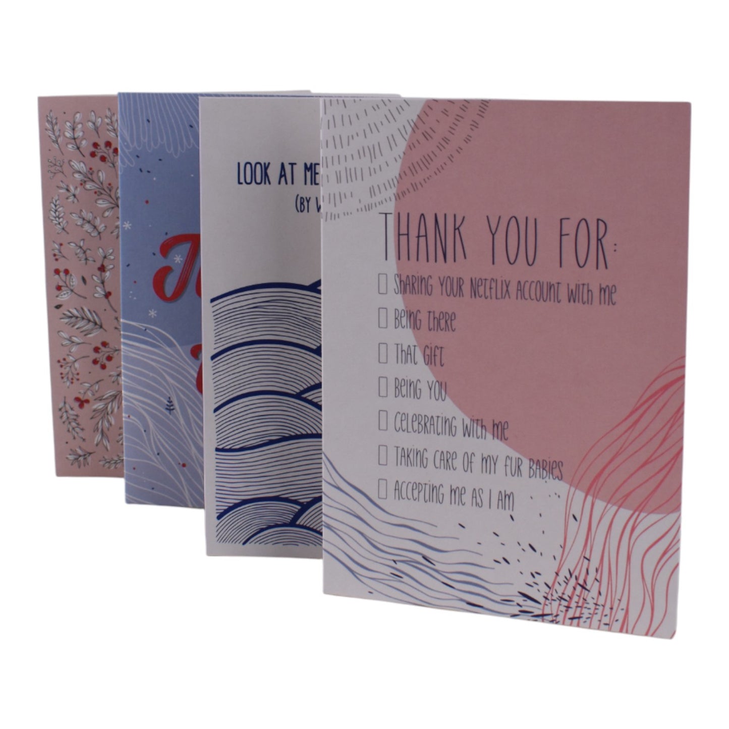 Sassy Thank You Greeting Cards – Set of 4 (With Envelopes)