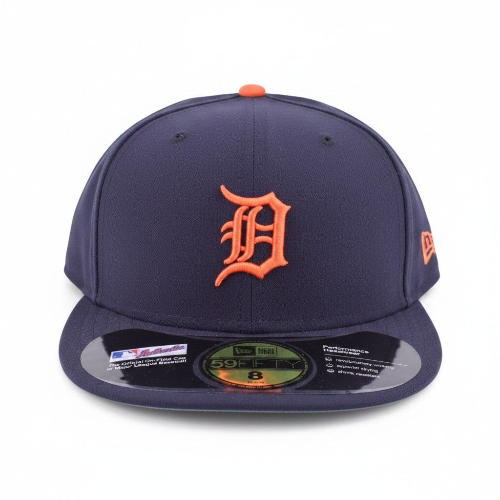 New Era Detroit Tigers Navy Fitted Cap, Size 8
