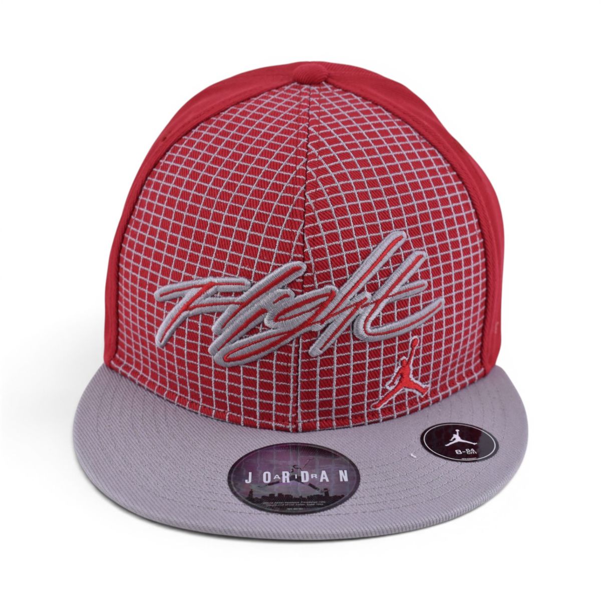 Jordan Flight Red Grid Fitted Cap
