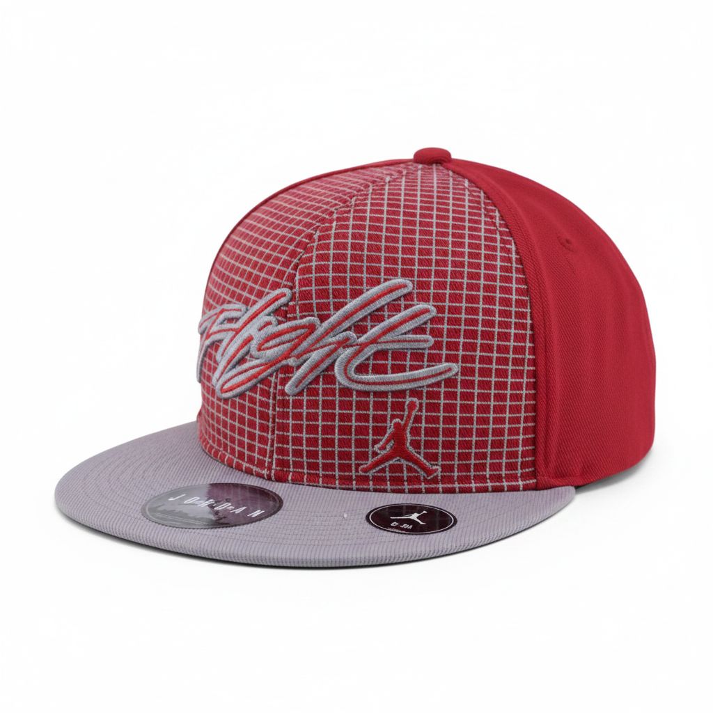 Jordan Flight Red Grid Fitted Cap