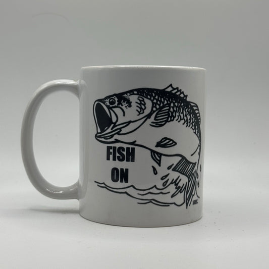 Fish On – White Ceramic Coffee Mug (11oz)