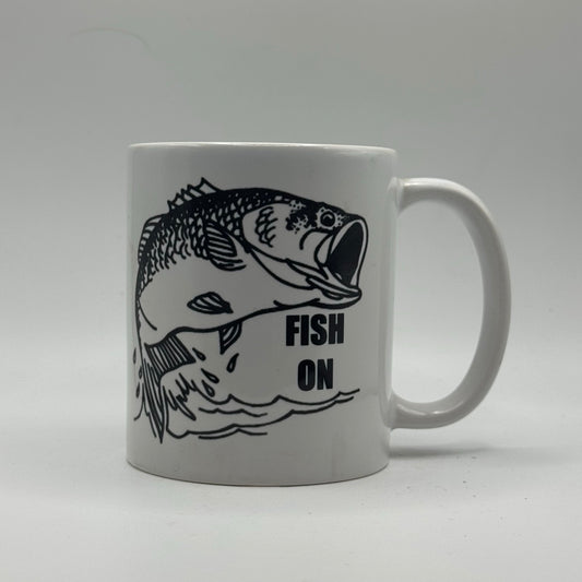 Fish On – White Ceramic Coffee Mug (11oz)