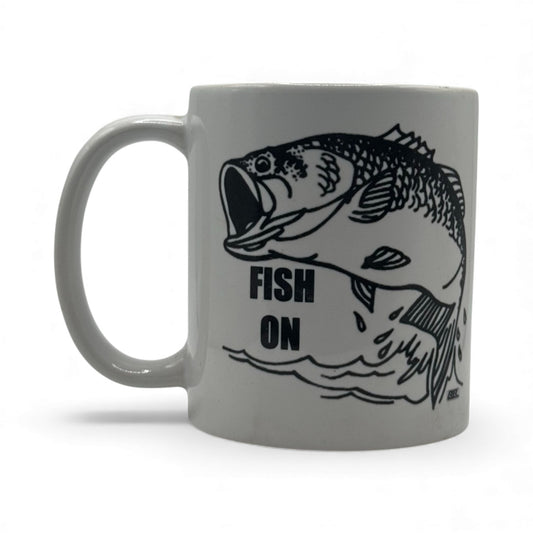 Fish On – White Ceramic Coffee Mug (11oz)