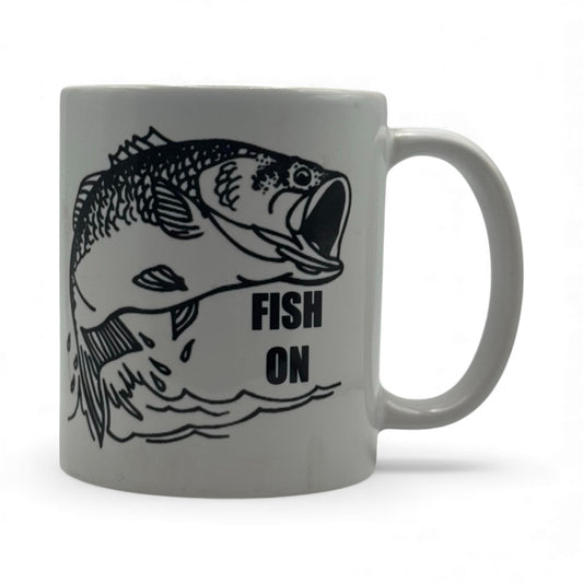 Fish On – White Ceramic Coffee Mug (11oz)