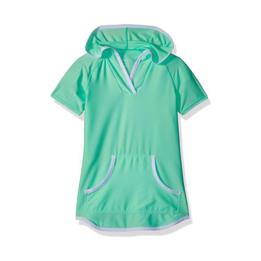 Free Country Youth Girl's Swim Sun Mesh Hooded Kangaroo Cover Up