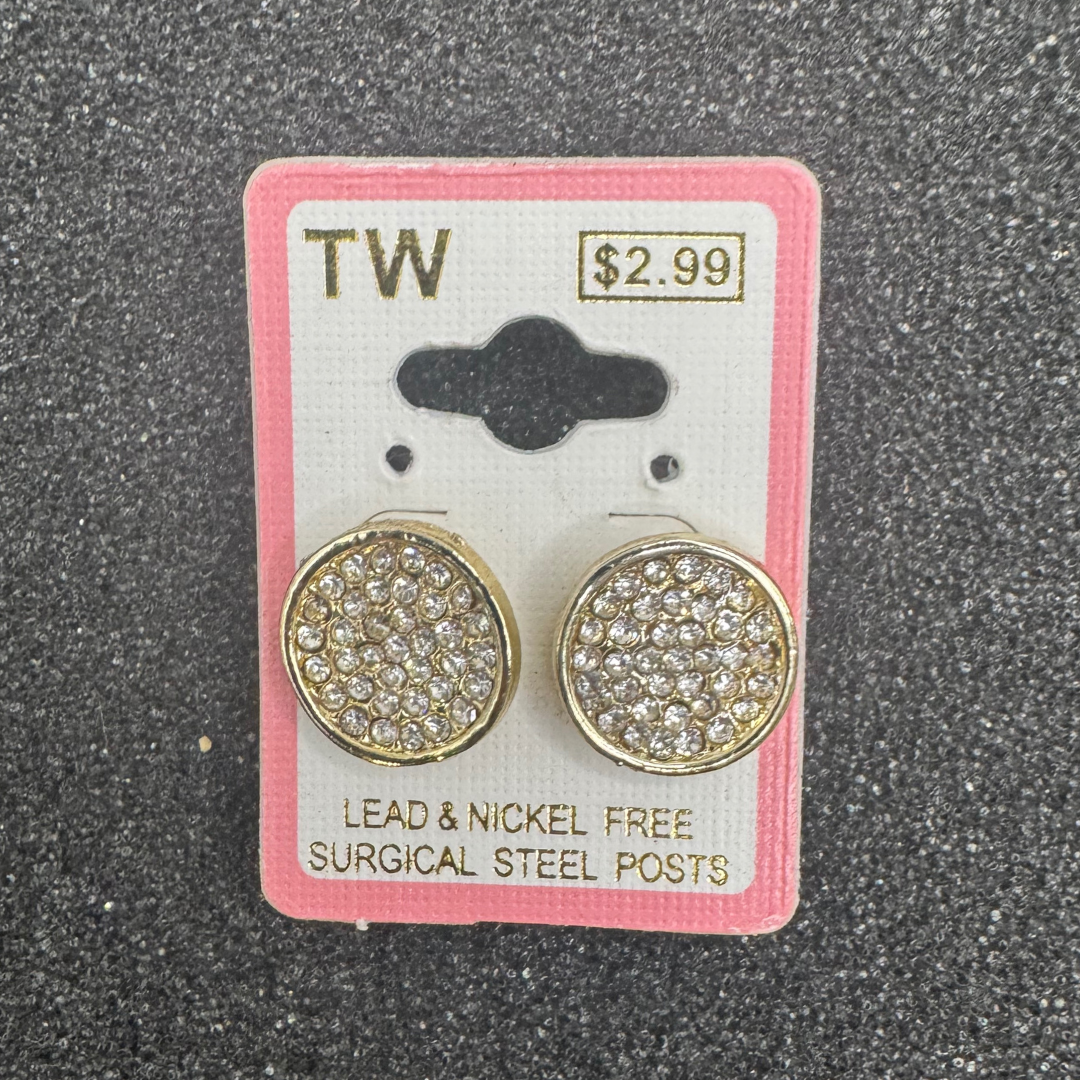 Crystal Circle Earrings – Rose Gold, Gold, or Silver