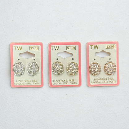 Tortoise Shell Dome Stud Earrings