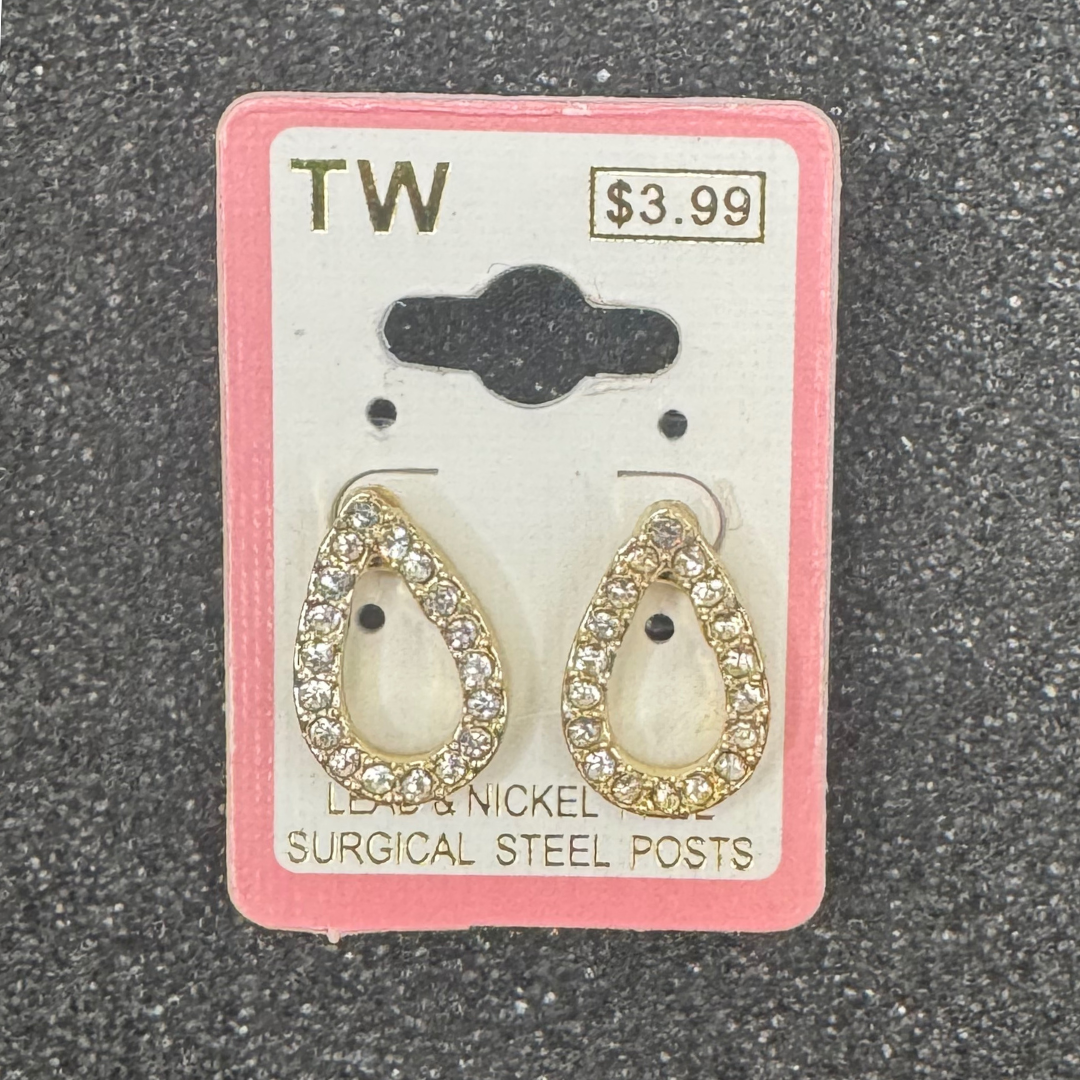 Crystal Teardrop Earrings – Rose Gold, Gold, or Silver