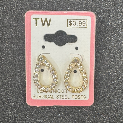 Crystal Teardrop Earrings – Rose Gold, Gold, or Silver