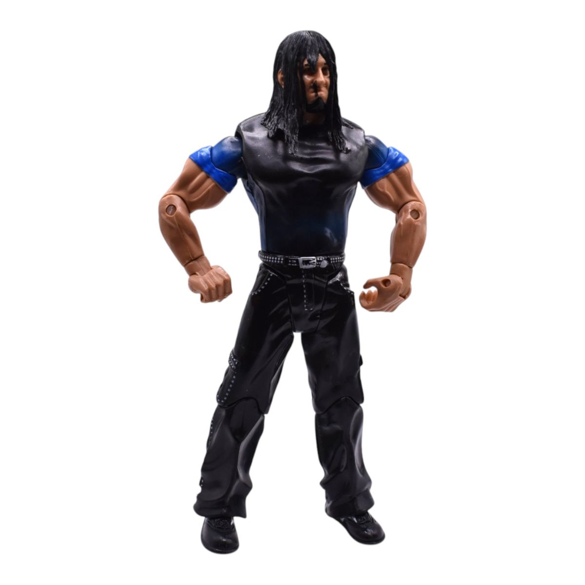 WWE Mattel AJ Styles Wrestling Action Figure in Black and Blue Shirt