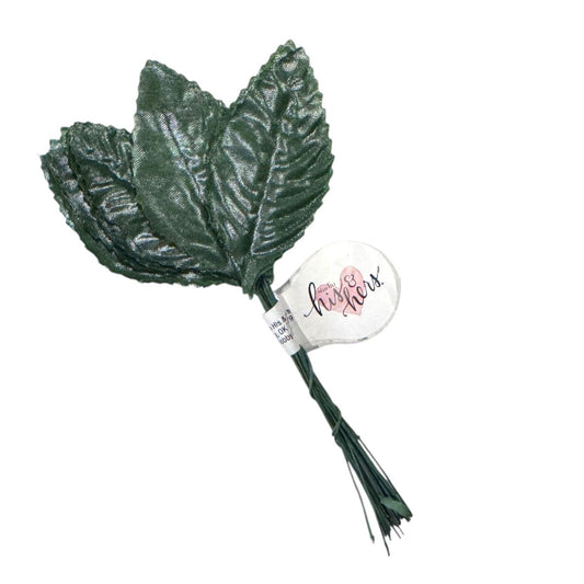 Green Fabric Leaf Picks, Set of 25