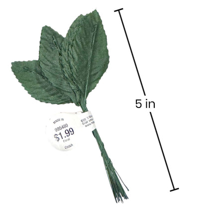Green Fabric Leaf Picks, Set of 25