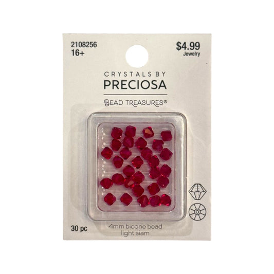 Bicone Beads (4mm) Light Siam, 30 Count