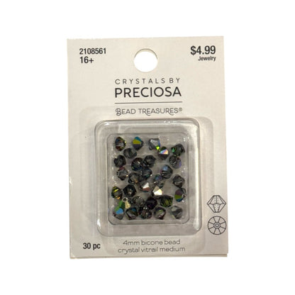 Bicone Beads (4mm) Crystal Vitrail, 30 Count