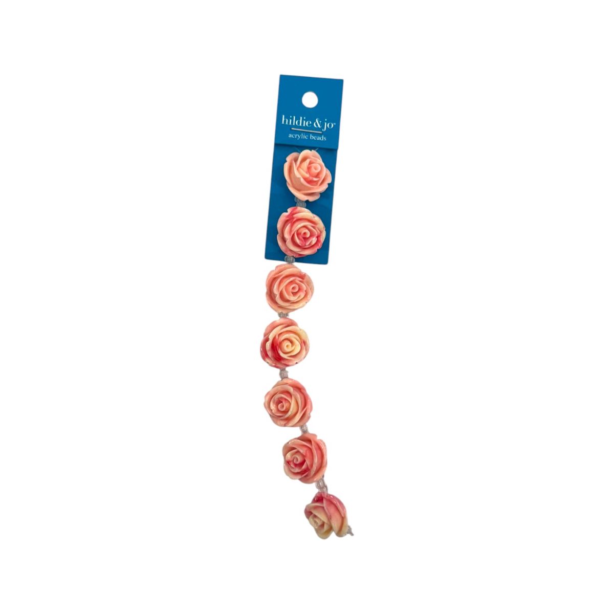 Pink Rose Acrylic Beads, 7 pcs