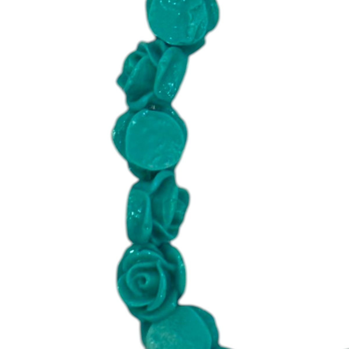 Teal Rose Resin Beads, 22 pc
