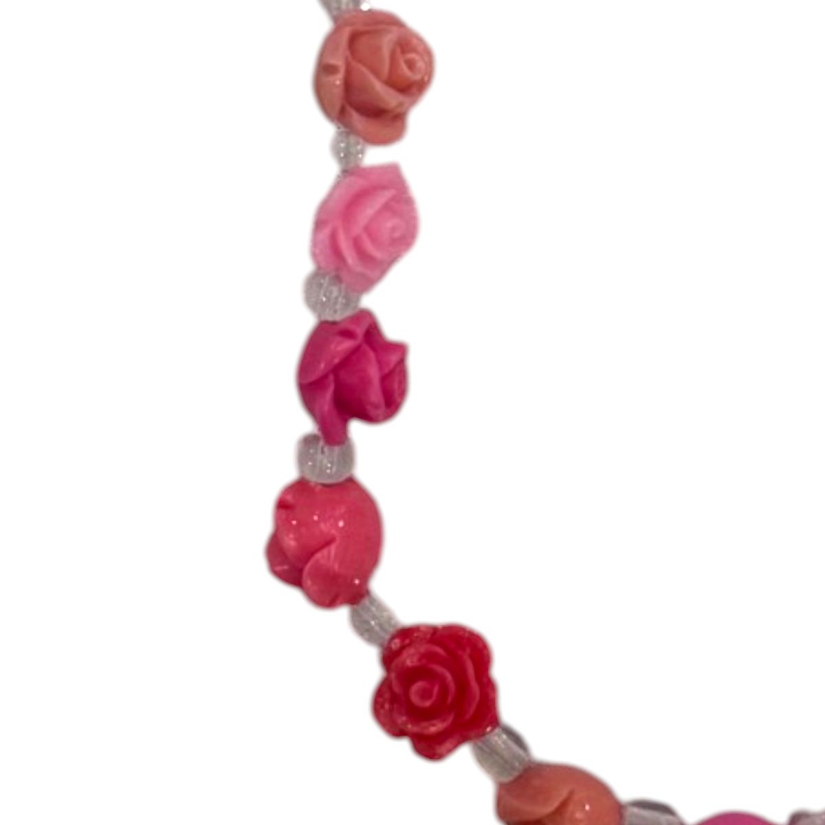 Rose Flower Beads, 11 pc