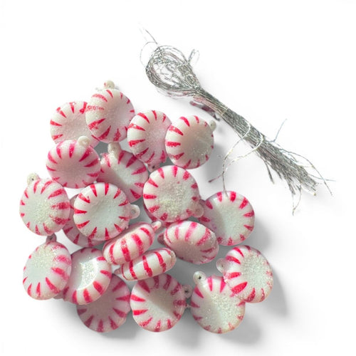 Mini Peppermint Candy Ornaments, 24 Count