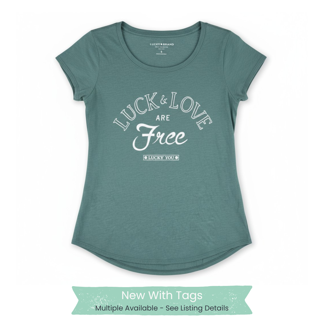 Lucky Brand “Luck & Love Are Free” Graphic Tee
