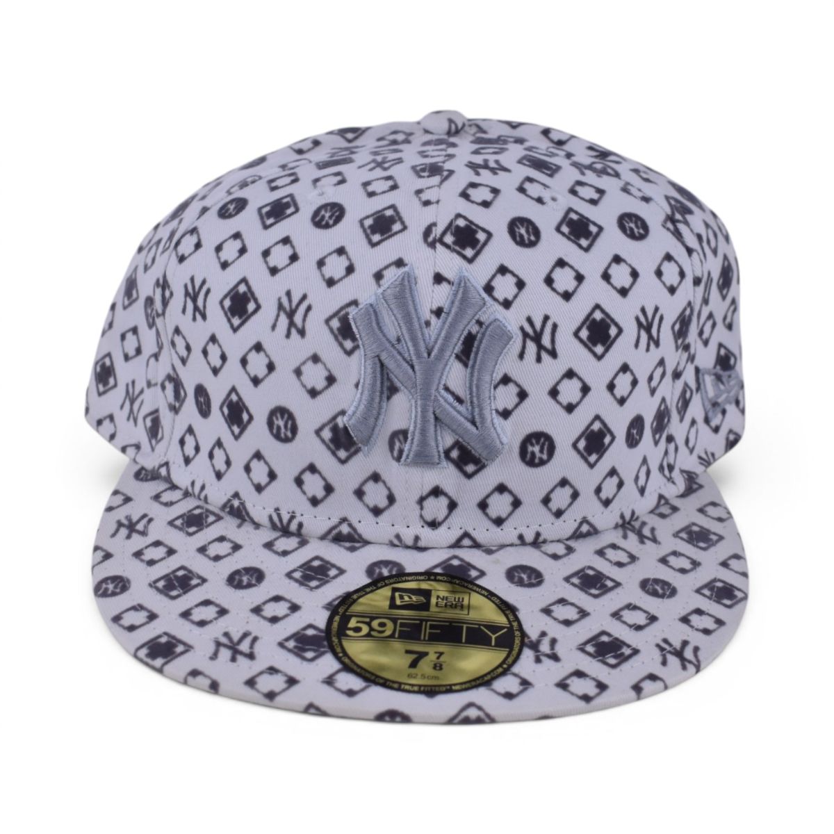 New Era New York Yankees Grey Monogram Fitted Cap, Size 7 7/8