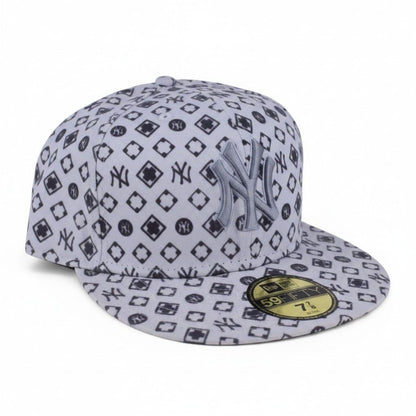 New Era New York Yankees Grey Monogram Fitted Cap, Size 7 7/8