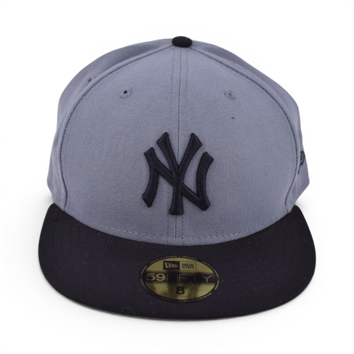 New Era New York Yankees Gray and Black Fitted Cap, Size 8