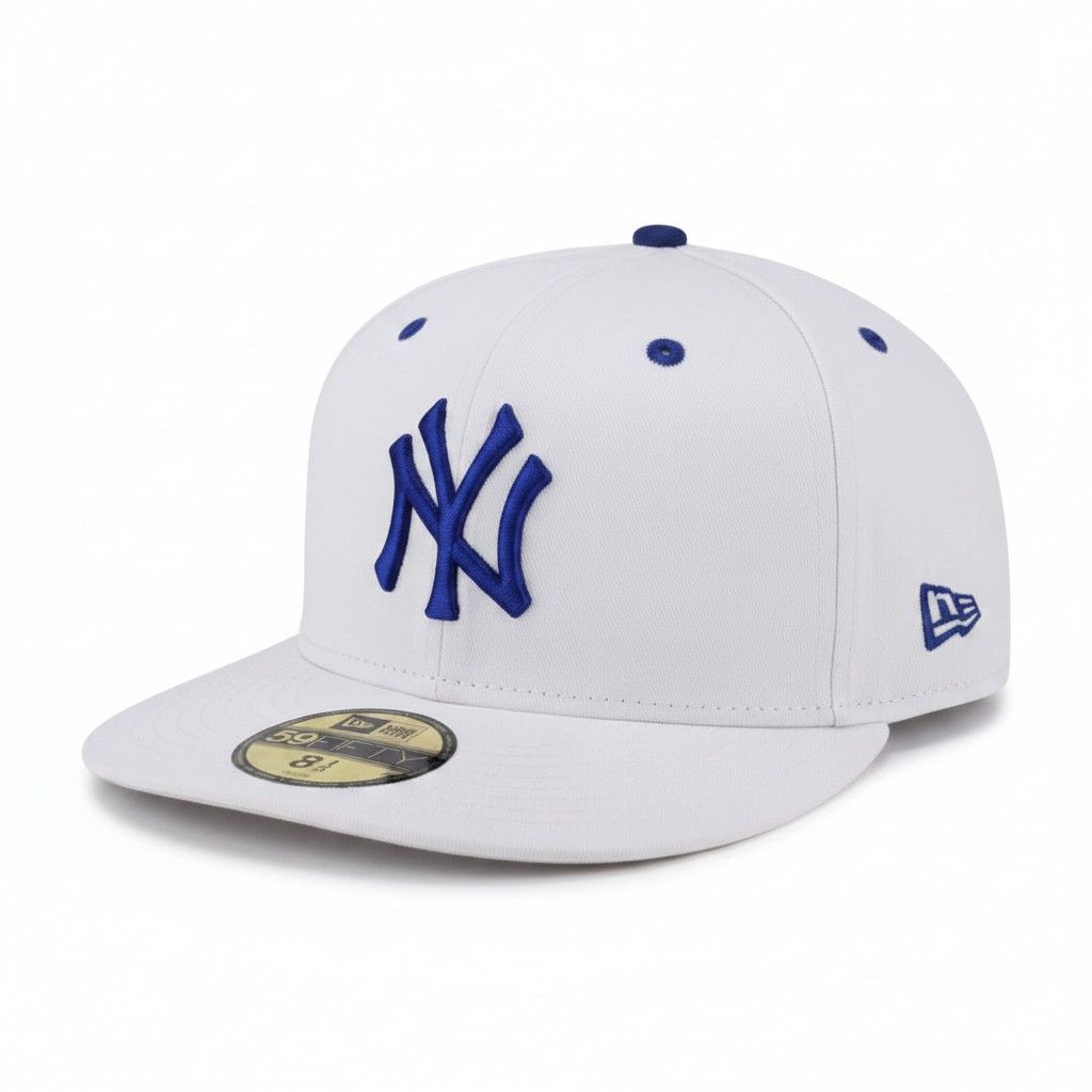 New Era New York Yankees White Fitted Cap, Size 8 1/8