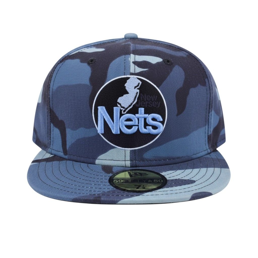 New Era New Jersey Nets Blue Camo Fitted Cap 7 3/4