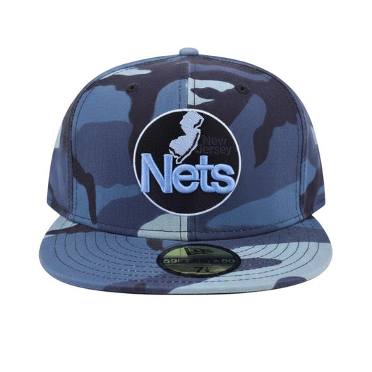New Era New Jersey Nets Blue Camo Fitted Cap 7 3/4