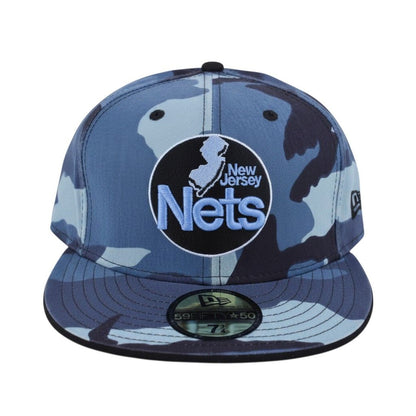 New Era New Jersey Nets Blue Camo Fitted Cap 7 1/2