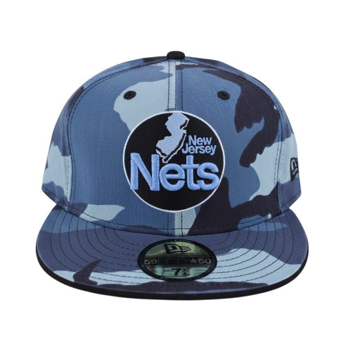 New Era New Jersey Nets Blue Camo Fitted Cap 7 1/2