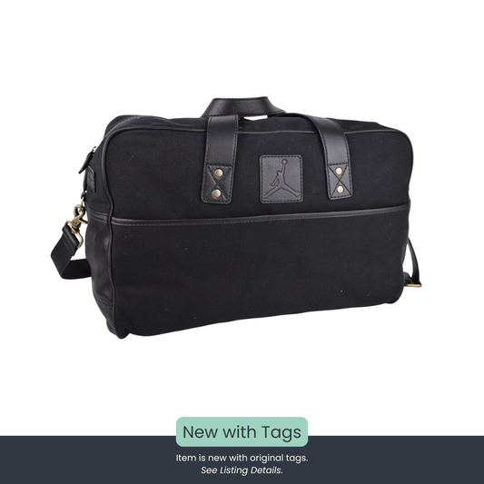 Jordan Brand x Cole Haan Black Canvas & Leather Weekender Duffel Bag