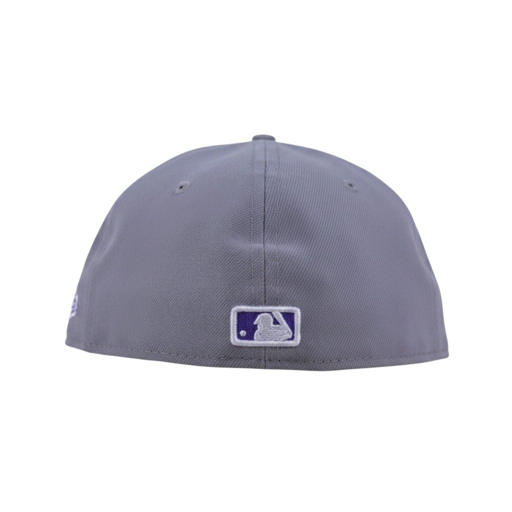 New Era New York Yankees Grey and Purple Fitted Cap, Size 7 7/8