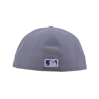 New Era New York Yankees Grey and Purple Fitted Cap, Size 7 7/8