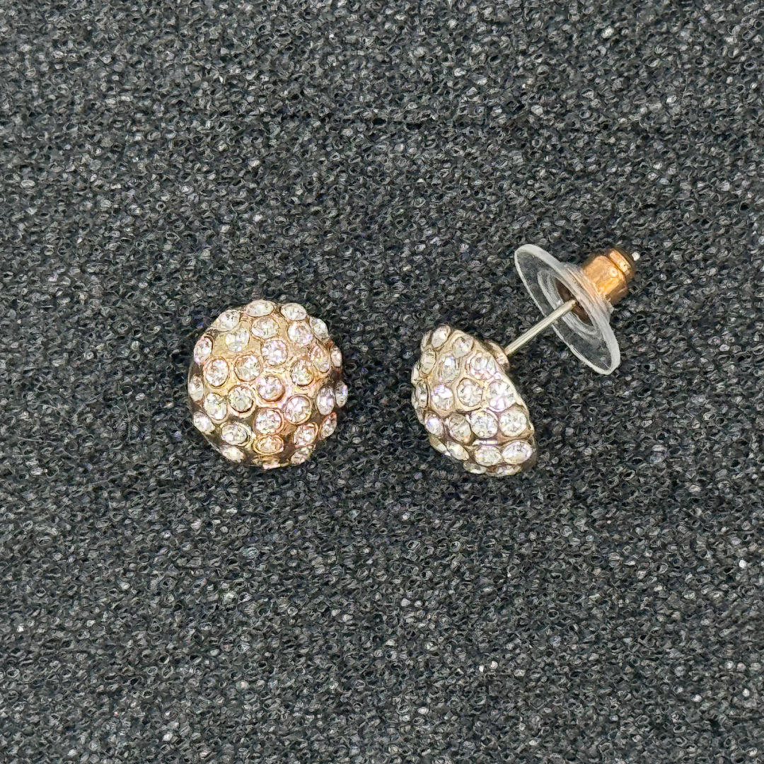 Crystal Dome Stud Earrings