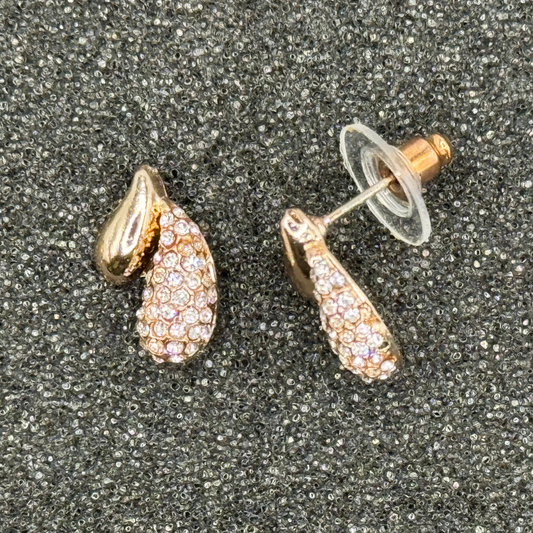 Double Teardrop Crystal Stud Earrings – Rose Gold, Gold, or Silver