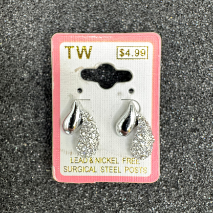 Double Teardrop Crystal Stud Earrings – Rose Gold, Gold, or Silver