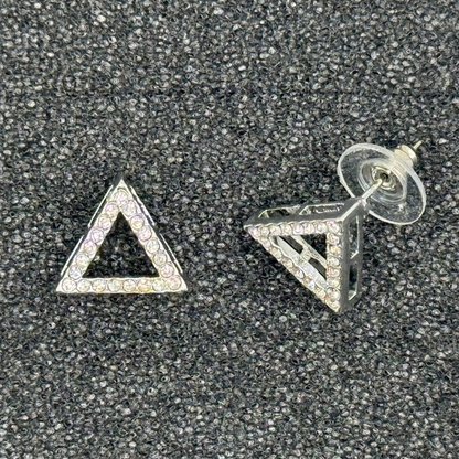 Triangle Crystal Stud Earrings – Rose Gold, Gold, or Silver