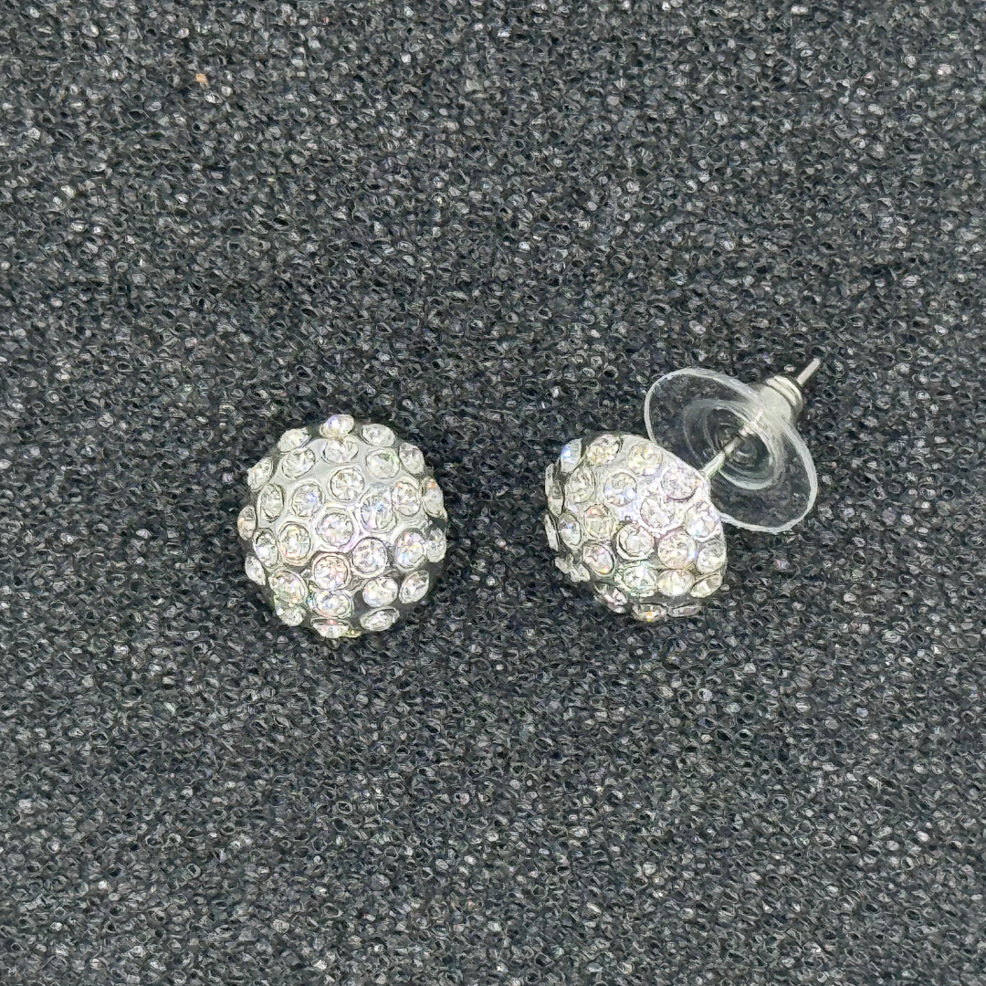 Crystal Dome Stud Earrings
