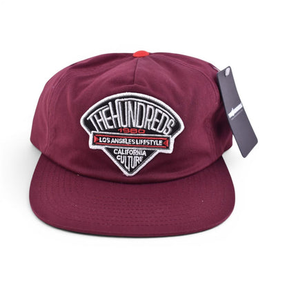 The Hundreds Los Angeles Lifestyle Snapback Cap in Burgundy