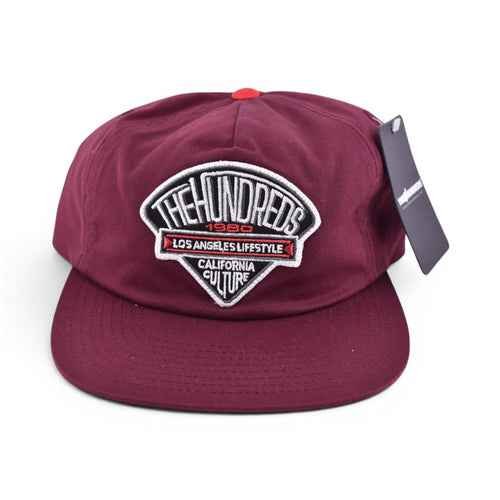 The Hundreds Los Angeles Lifestyle Snapback Cap in Burgundy