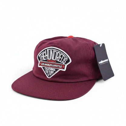 The Hundreds Los Angeles Lifestyle Snapback Cap in Burgundy