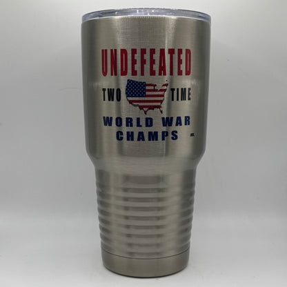 Undefeated 2-Time World War Champion – 30 oz Polar Camel Tumbler with Lid