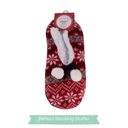Charter Club Holiday Slipper Socks – Red Fair Isle (L/XL)