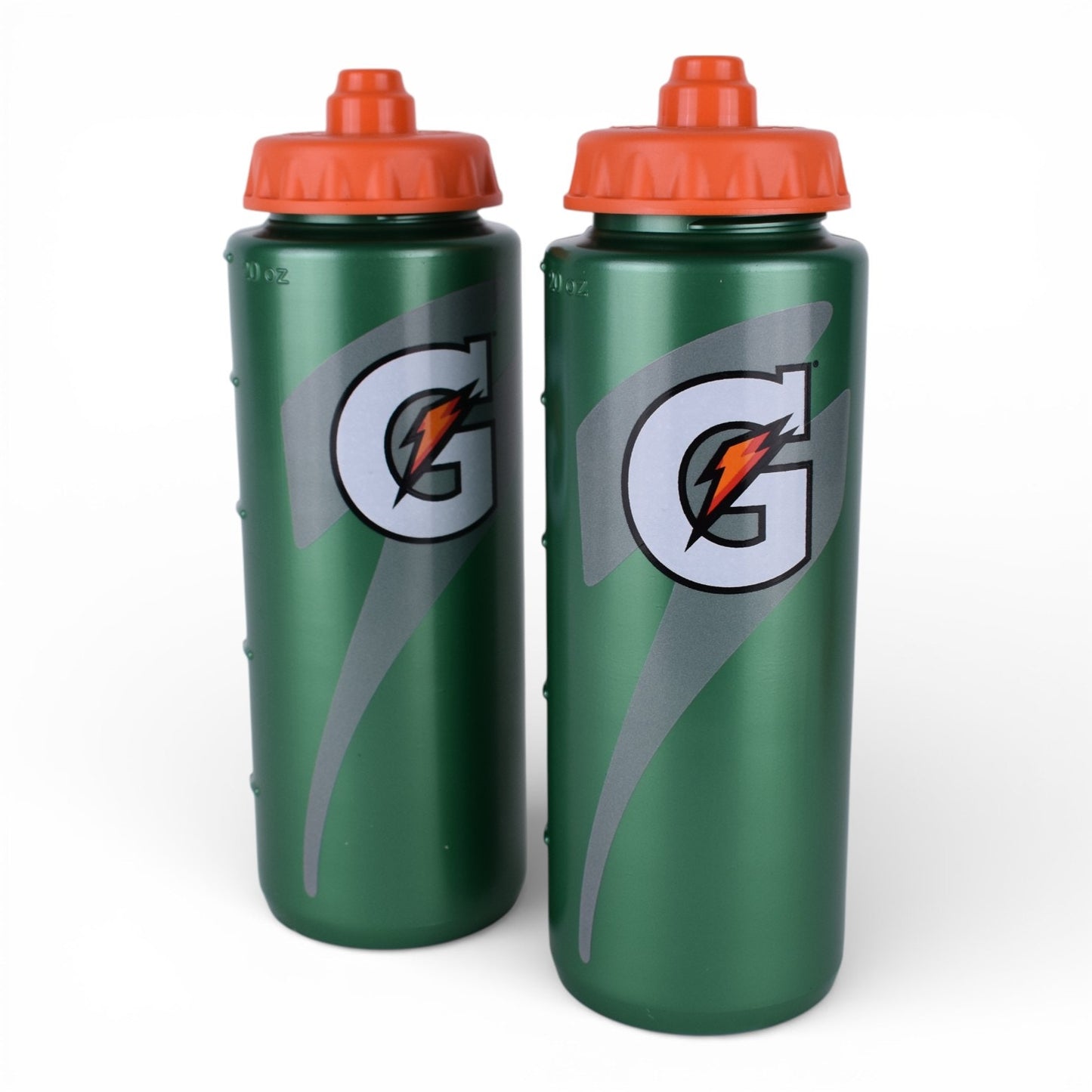 Gatorade 20 oz Squeeze Water Bottles – Green with Orange Lid (2-Pack)