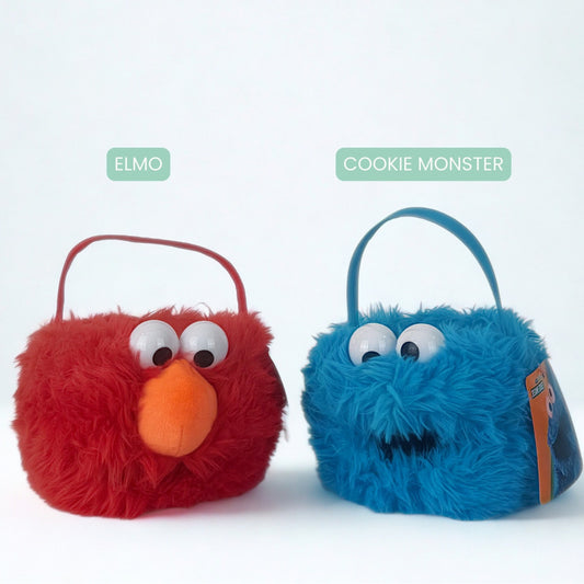Sesame Street – Elmo & Cookie Monster Plush Baskets (Small, Set of 2)