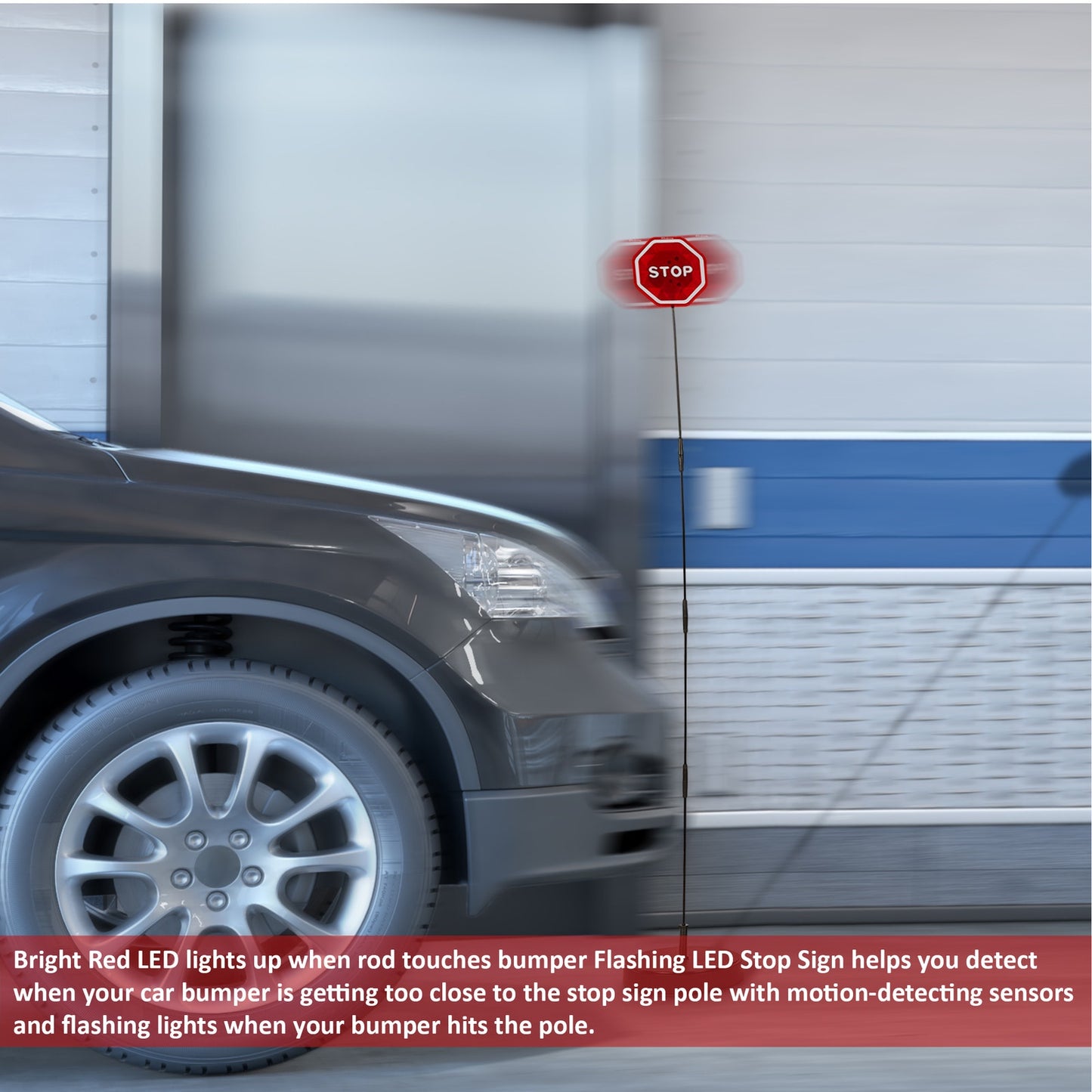 Smart Flashing LED Stop Sign Garage Parking Assistant (2 Pack)