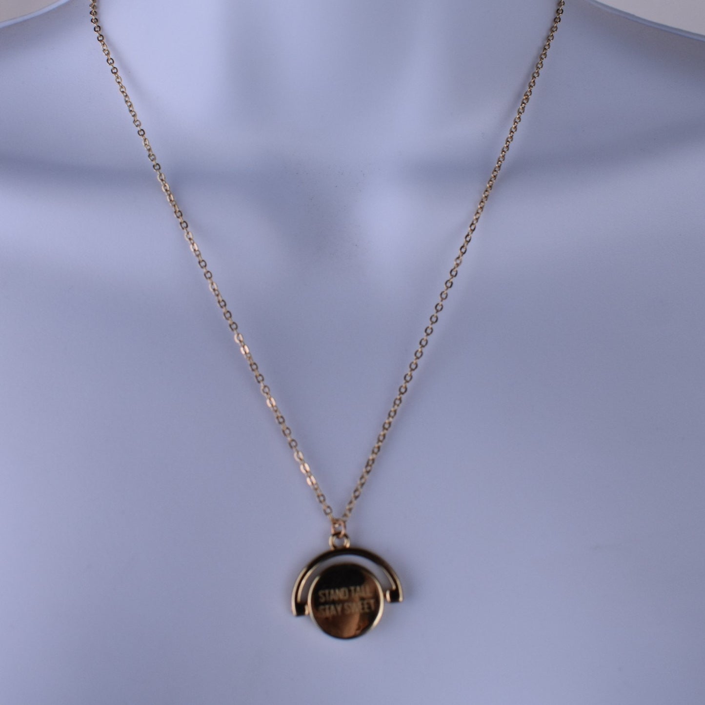 Pineapple Flip Pendant Necklace Stand Tall Stay Sweet Gold Tone