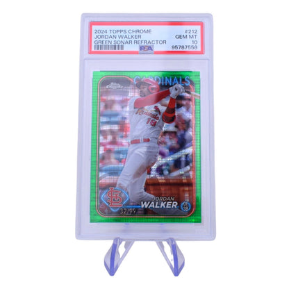 2024 Topps Chrome Jordan Walker Green Sonar Refractor PSA 10 #/99