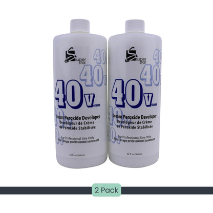 Super Star 40 Volume Cream Developer 32 oz (2 Pack) Hair Peroxide Oxidant